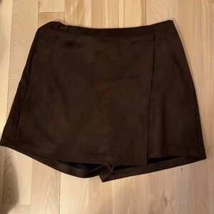Ripe Brown faux suede skort